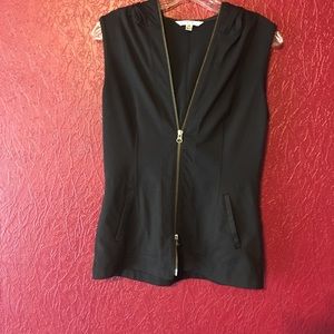 CAbi hooded tank top zipper detail XS Like new!